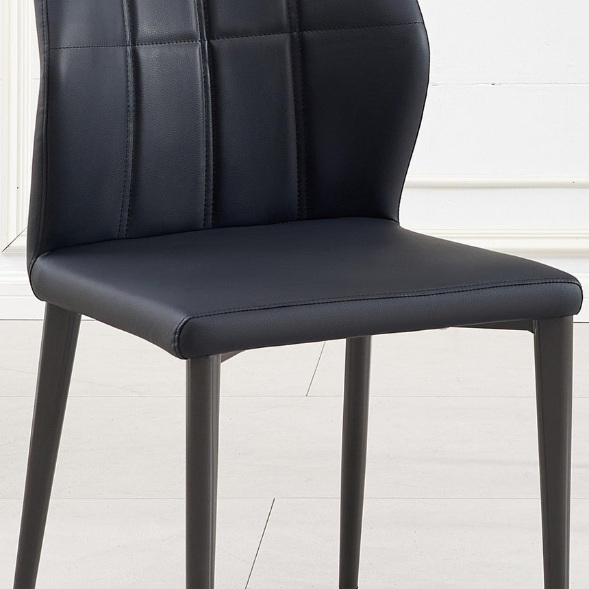 Harrow Black Leather Dining Chair-7