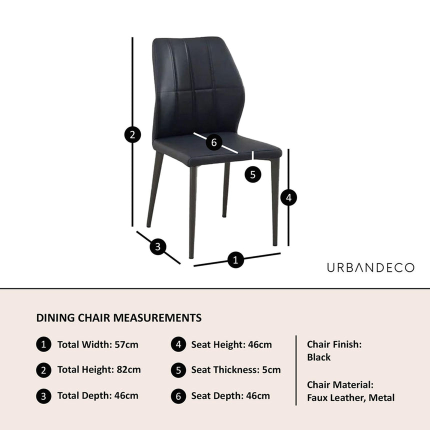 Harrow Black Leather Dining Chair-10