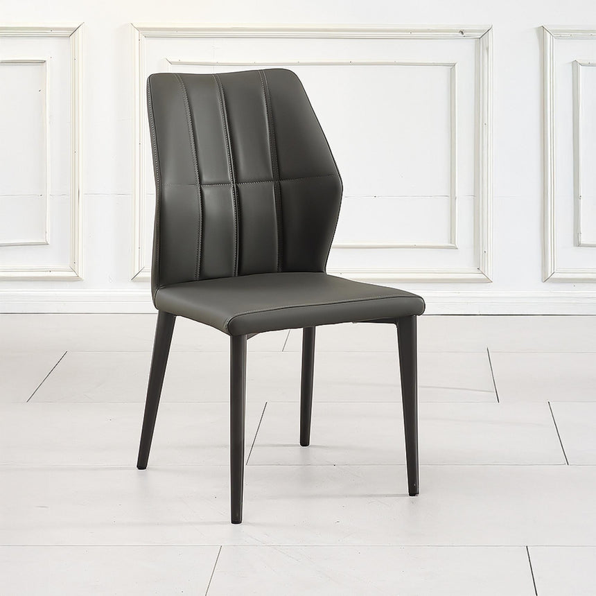 Harrow Dark Grey Leather Dining Chair-4