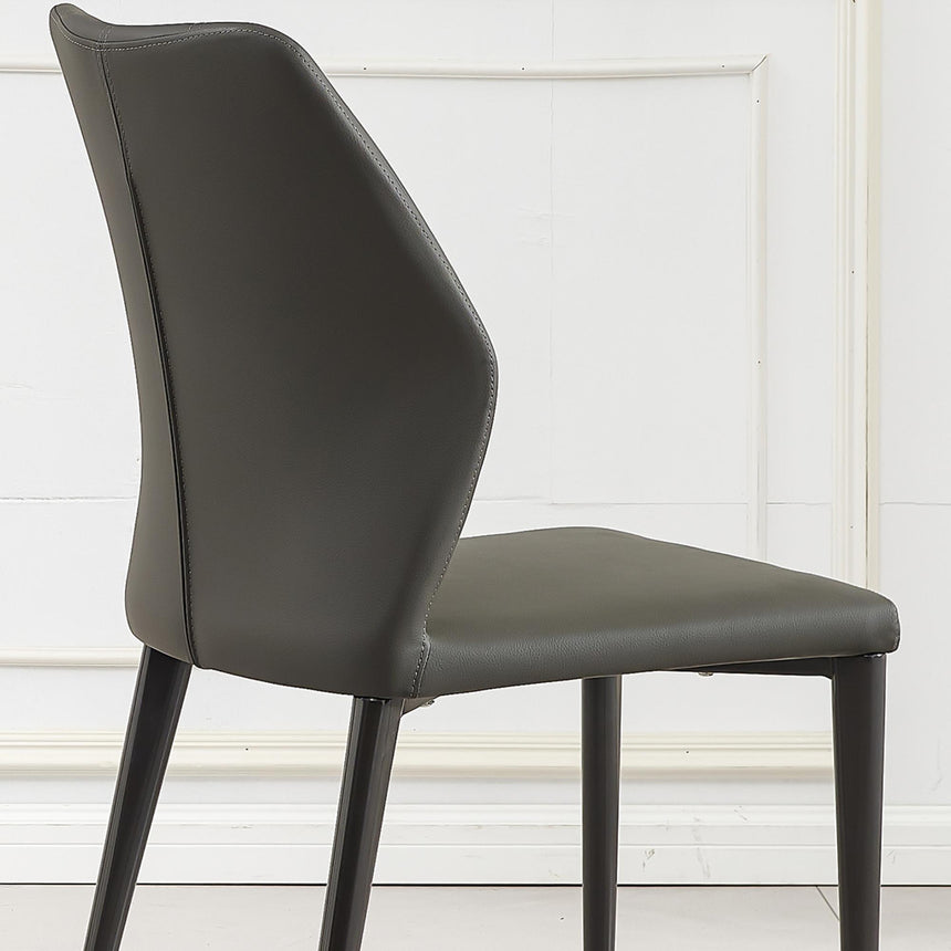 Harrow Dark Grey Leather Dining Chair-4