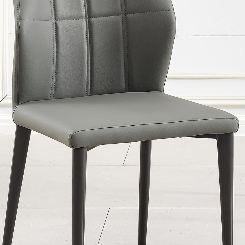 Harrow Grey Leather Dining Chair-5