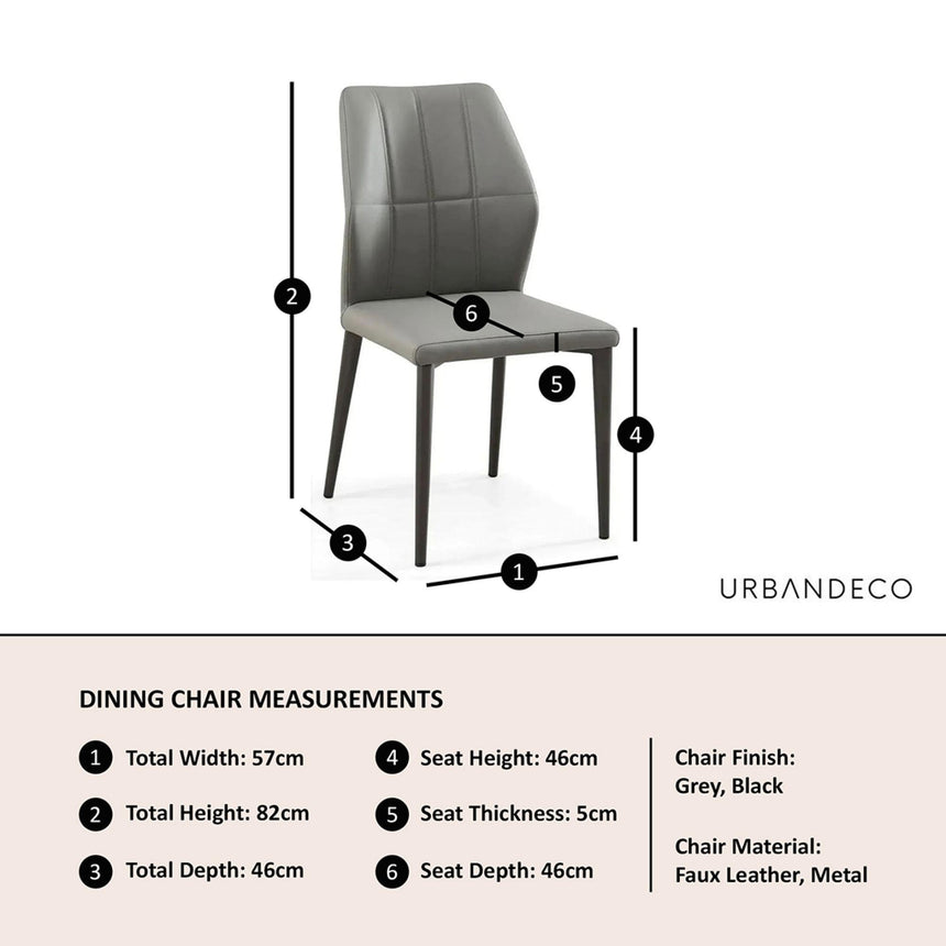 Harrow Grey Leather Dining Chair-8