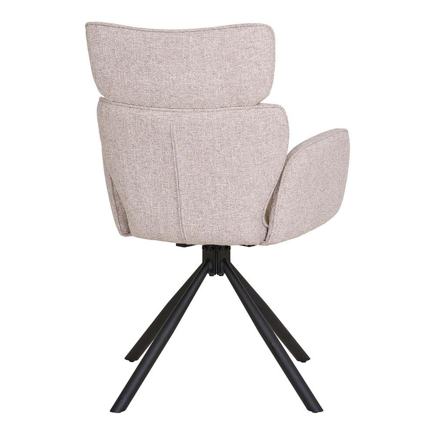 2 x Cordoba Sand Fabric Swivel Dining Chair-4