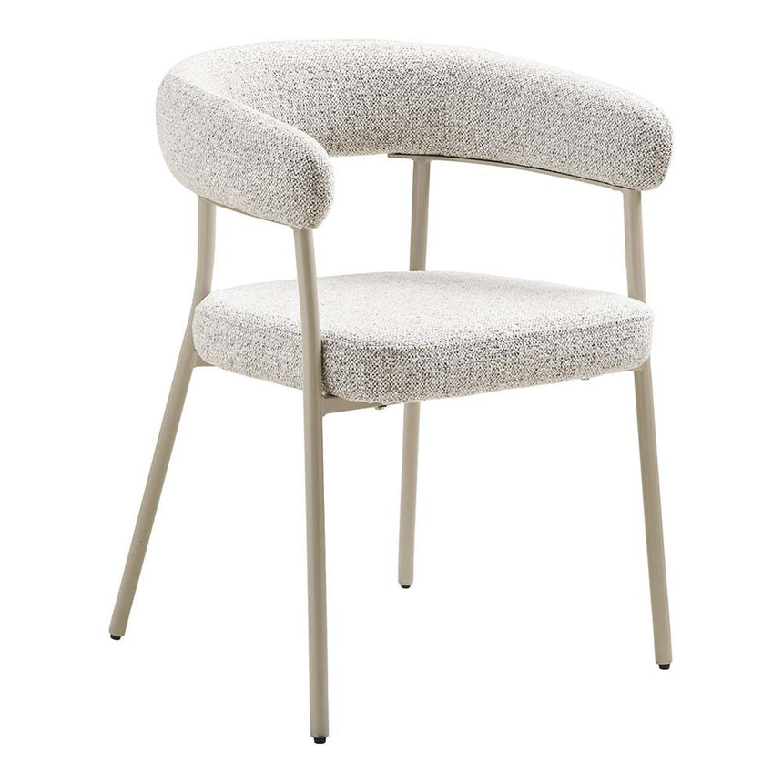2 x Trivio Sand Fabric Curved Dining Chair-2