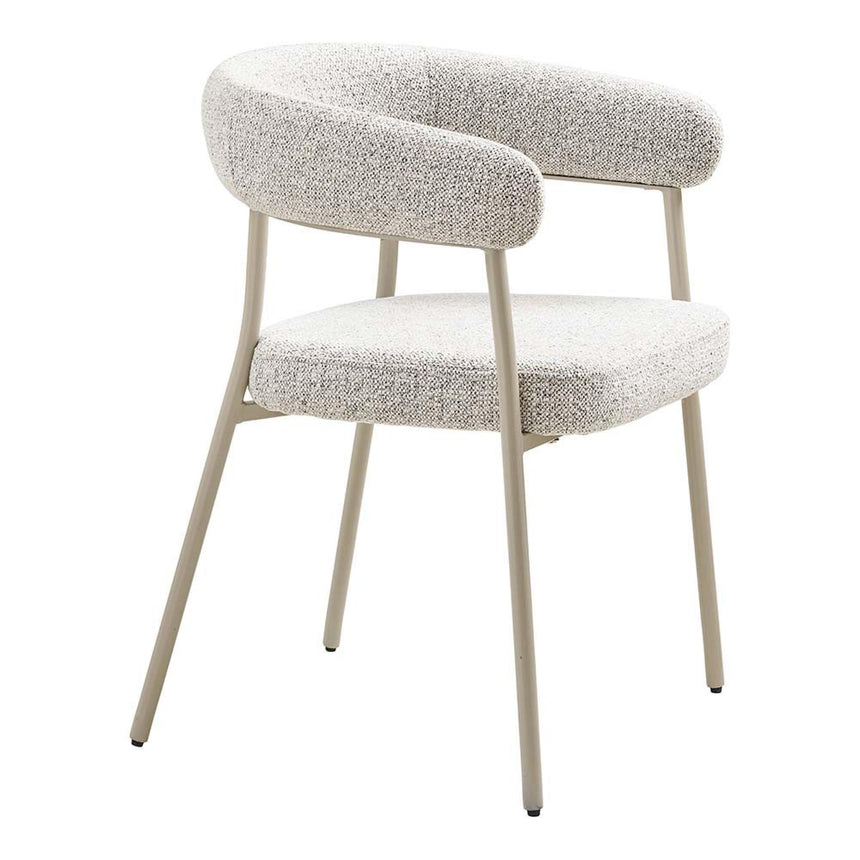 2 x Trivio Sand Fabric Curved Dining Chair-3