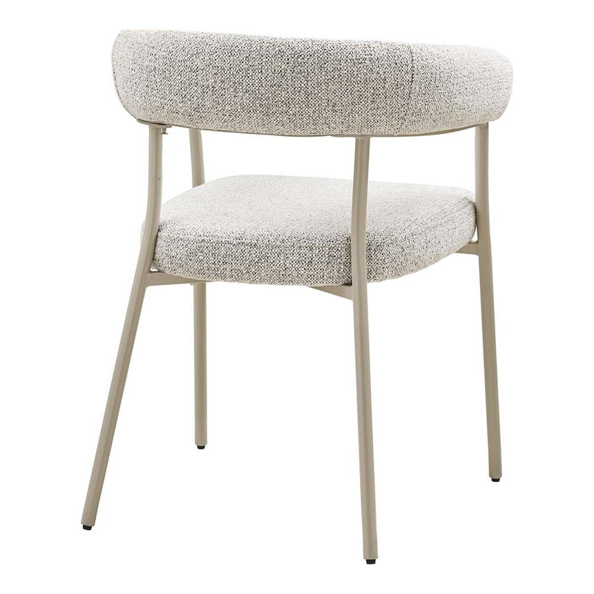 2 x Trivio Sand Fabric Curved Dining Chair-4