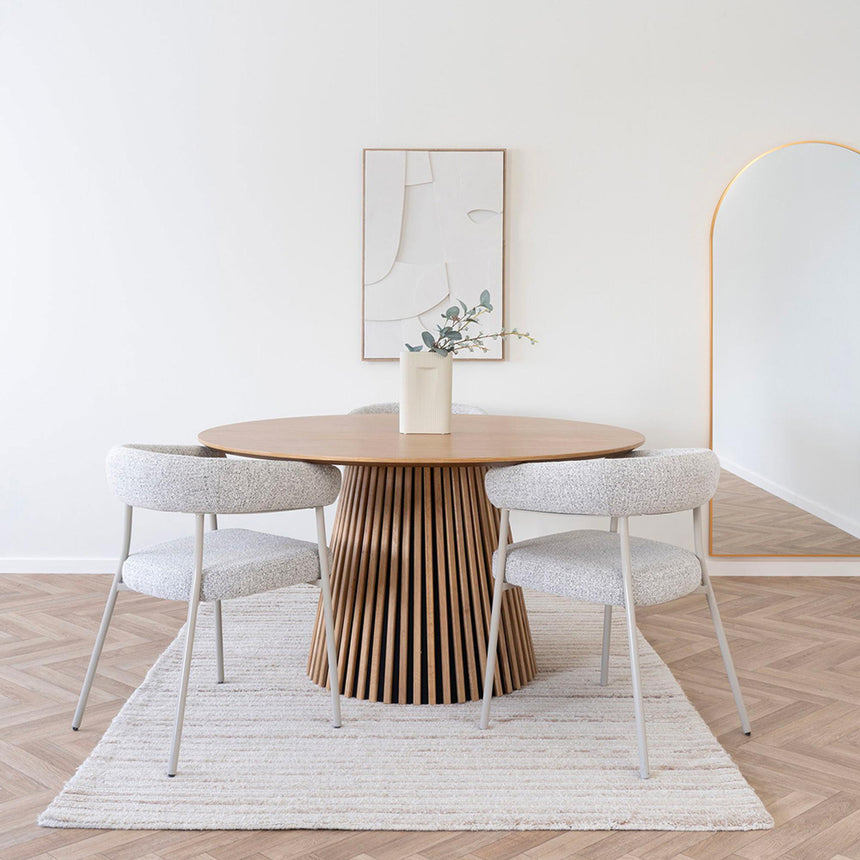 2 x Trivio Sand Fabric Curved Dining Chair-5