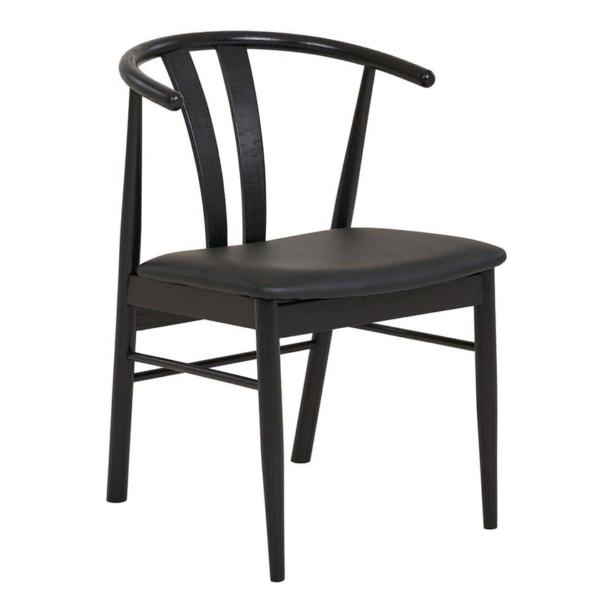 2 x Artenara Black Faux Leather Curved Dining Chair-3