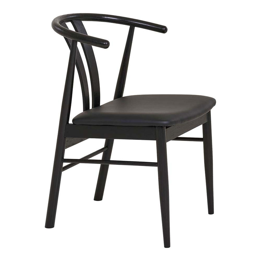 2 x Artenara Black Faux Leather Curved Dining Chair-4