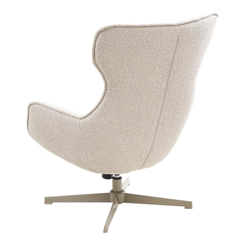 Turin Natural Fabric Swivel Lounge Chair-5