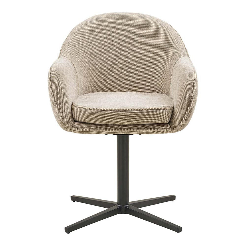 2 x Tamera Light Grey Fabric Swivel Dining Chair-2