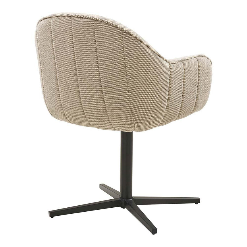 2 x Tamera Light Grey Fabric Swivel Dining Chair-5