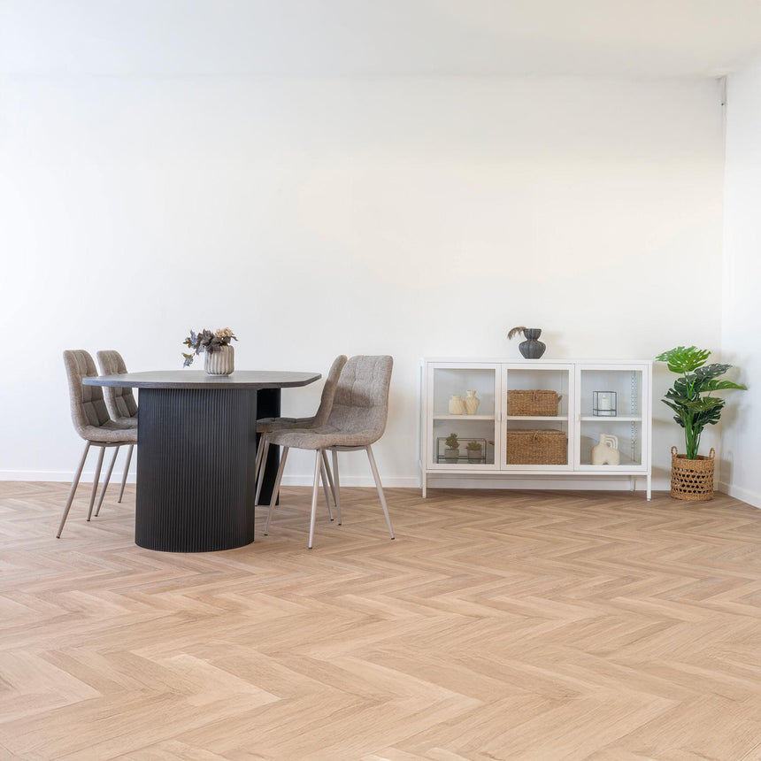 Boavista Dark Wood 8 Seater Oval Double Pedestal Dining Table - 210cm-7