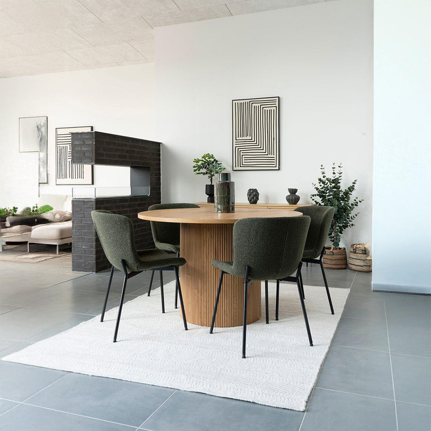 Boavista Natural Wood 4 Seater Round Pedestal Dining Table - 120cm-4