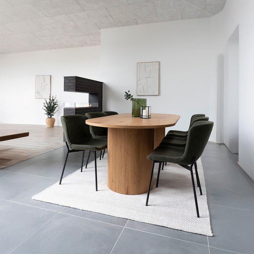 Boavista Natural Wood 8 Seater Oval Double Pedestal Dining Table - 210cm-4