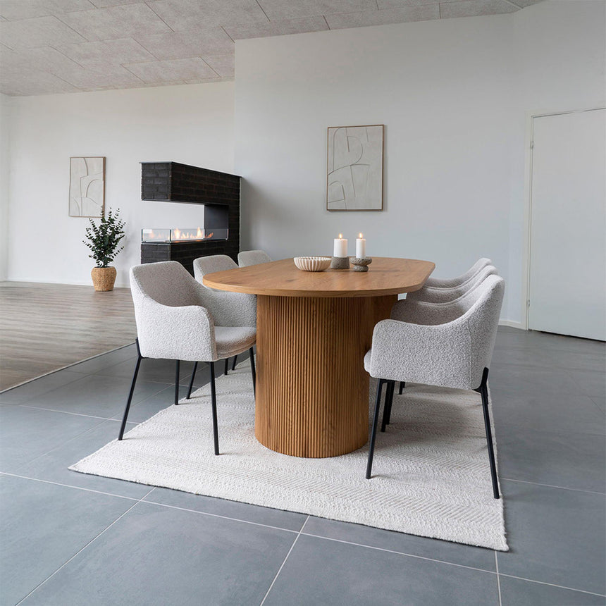 Boavista Natural Wood 8 Seater Oval Double Pedestal Dining Table - 210cm-5