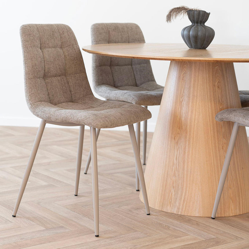 Bolton Natural Wood 4 Seater Round Pedestal Dining Table - 120cm-2