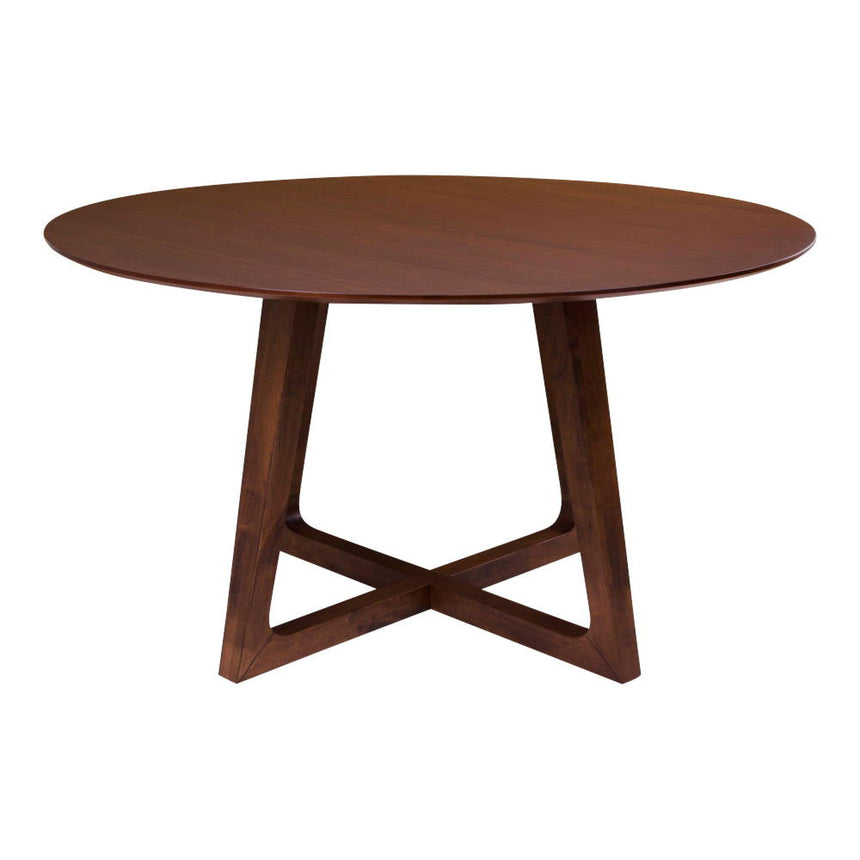 Hellerup Walnut 4 Seater Round Pedestal Dining Table - 137cm-4