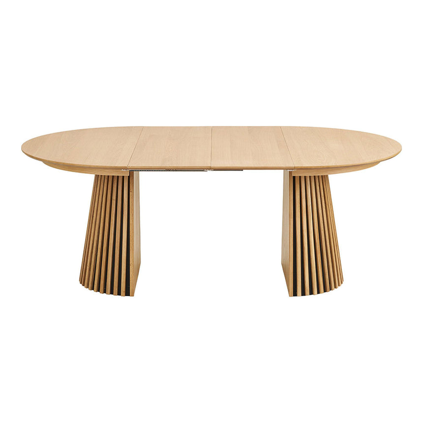 Osaka Oak 4-8 Seater Extending Round Dining Table with Slatted Base - 120cm-200cm-3