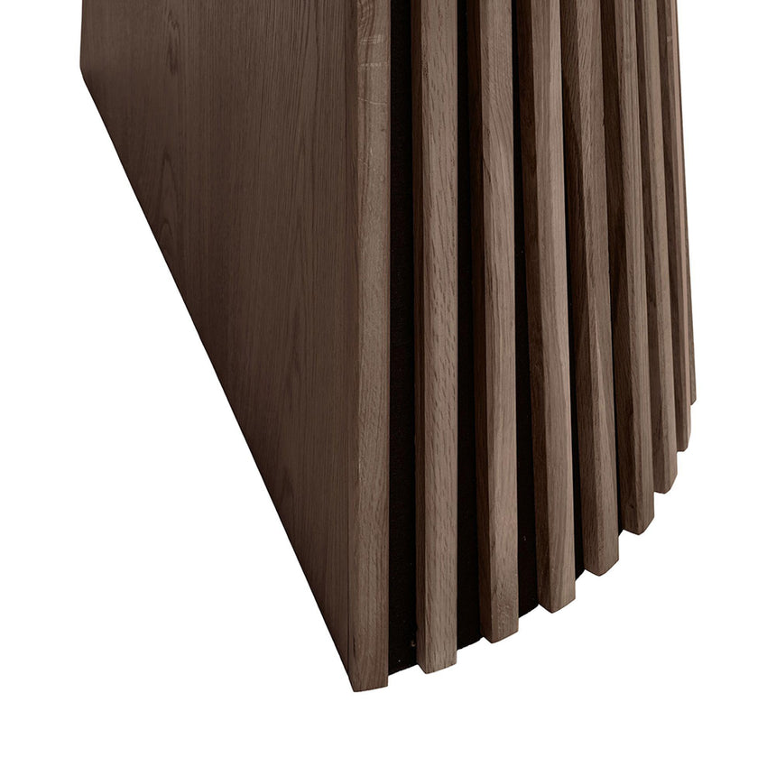 Osaka Smoked Oak 4-8 Seater Extending Round Dining Table with Slatted Base - 120cm-200cm-6