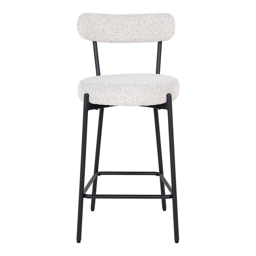 2 x Badalona White Boucle Fabric Barstool with Back-2