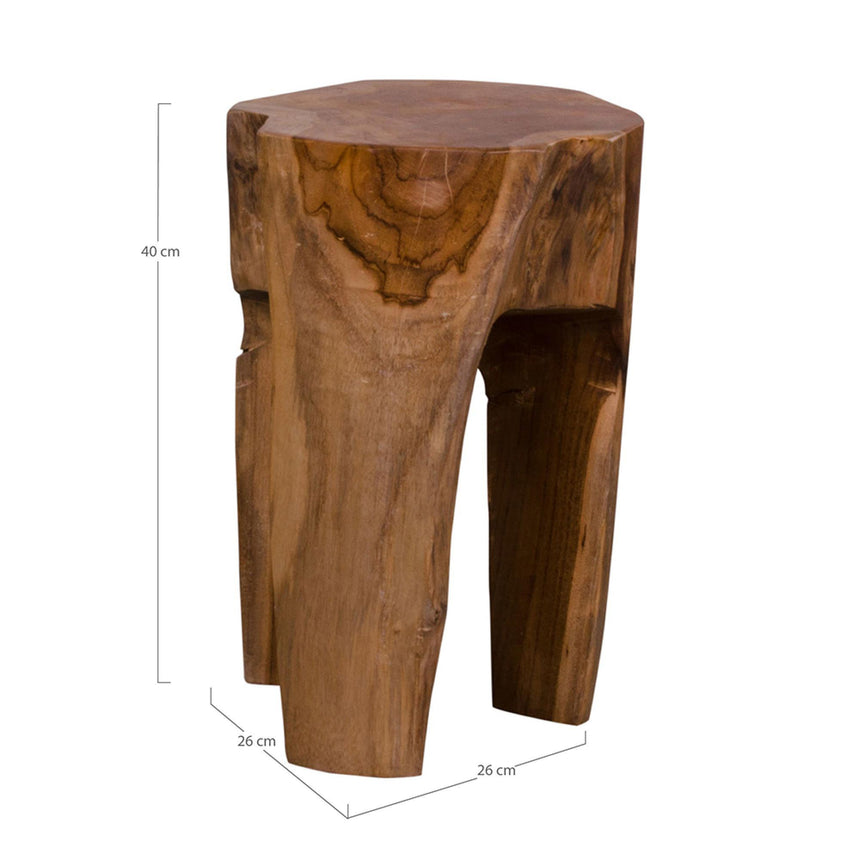 2 x Rose Natural Teak Wood Stool-5