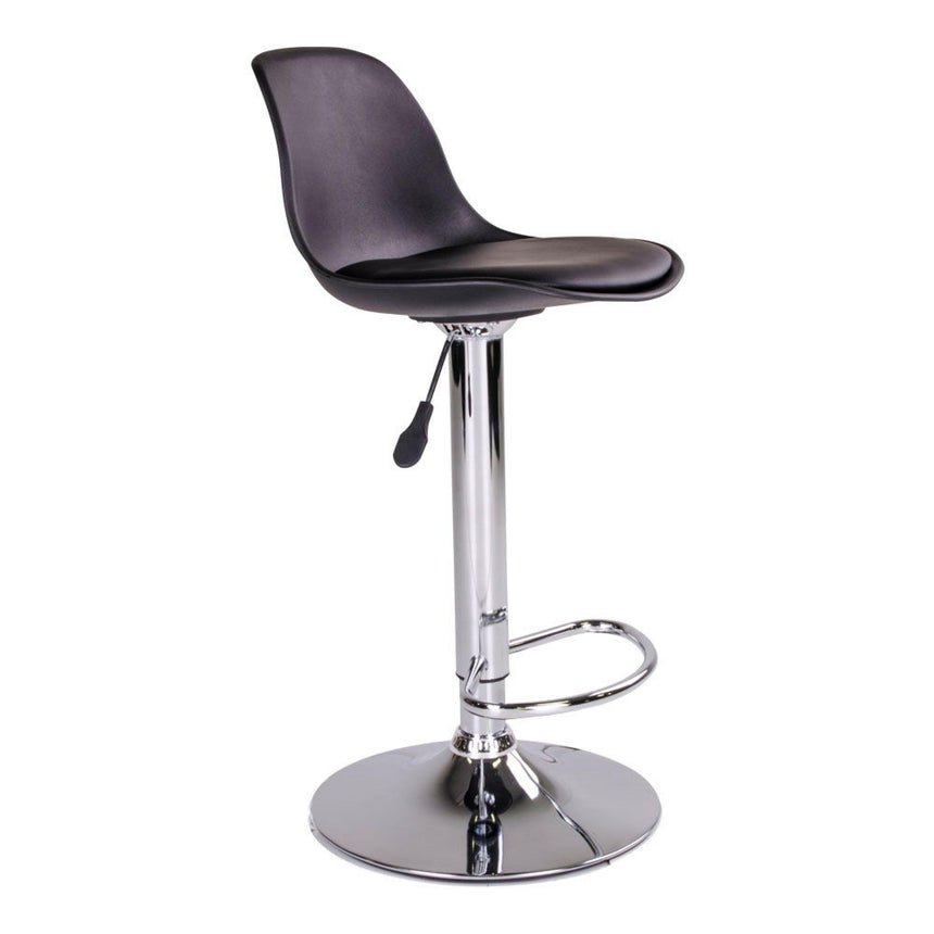 2 x Trondheim Black Faux Leather Adjustable Barstool-3