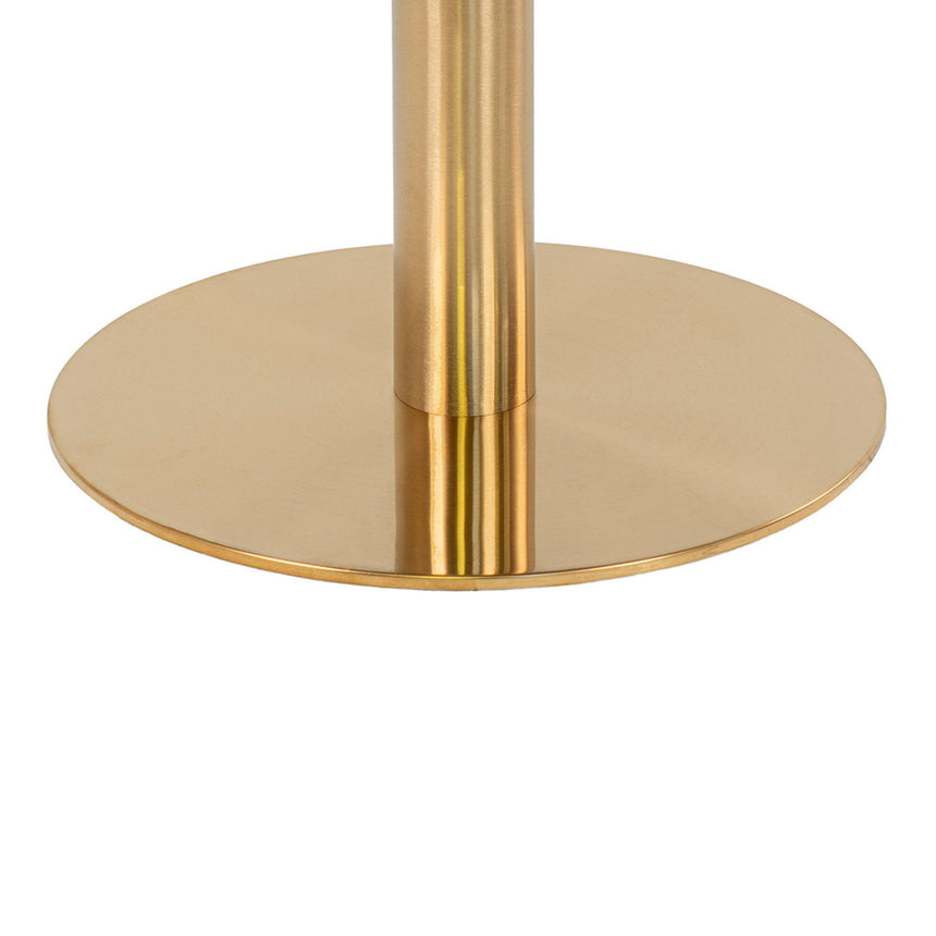 Bolzano White Marble Effect Round Bar Table with Gold Base-4