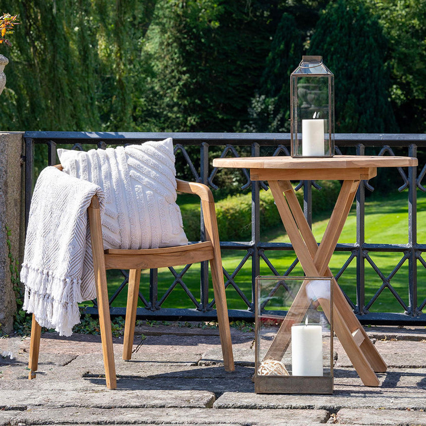 Oviedo Natural Teak Wood Round Bar Table-7