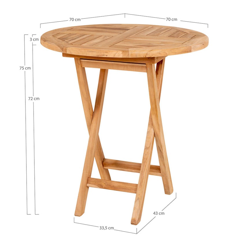 Oviedo Natural Teak Wood Round Bar Table-8