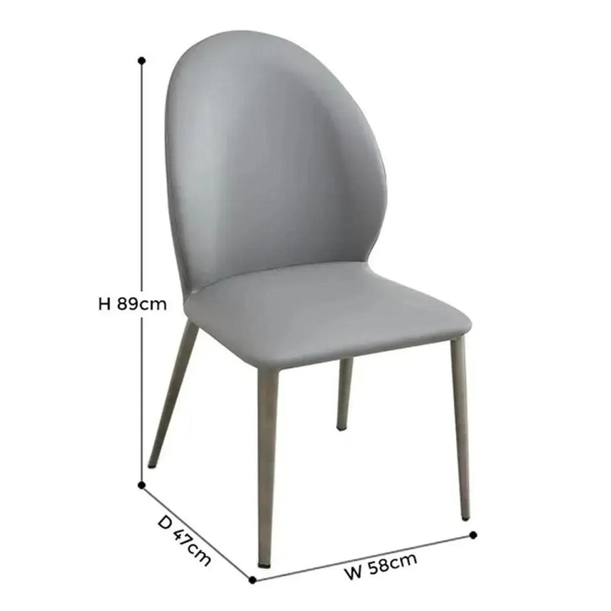 Astrid Grey Leather Dining Chair-7