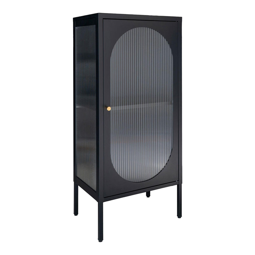 Adelaide Black Metal 1 Door Narrow Cabinet-3
