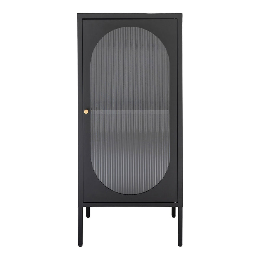Adelaide Black Metal 1 Door Narrow Cabinet-4