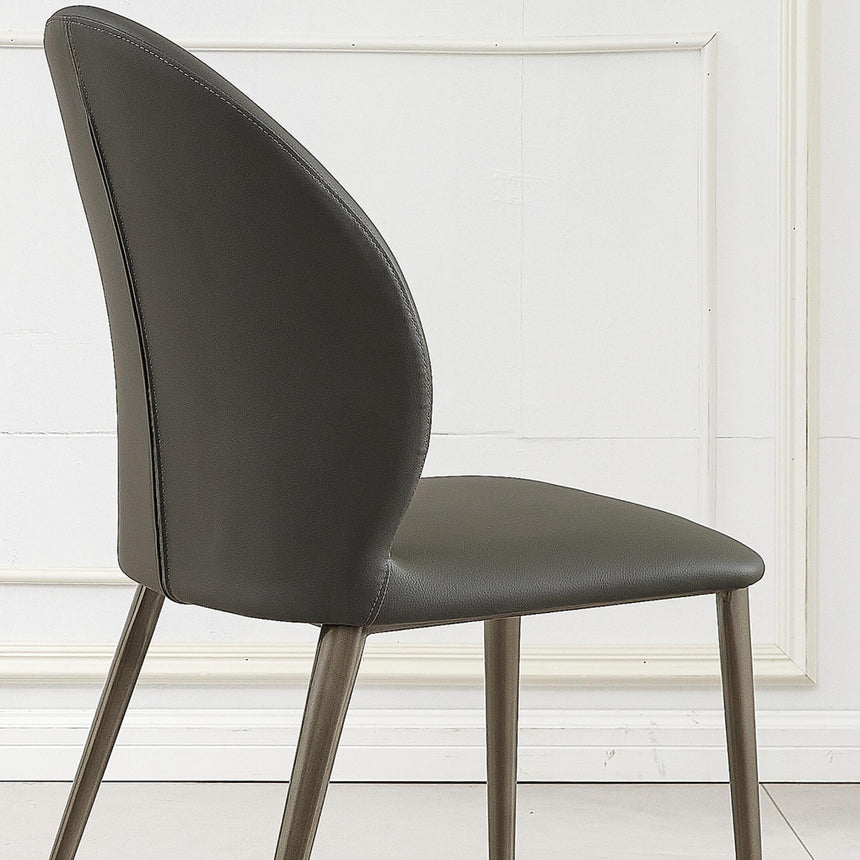 Astrid Dark Grey Leather Dining Chair-7