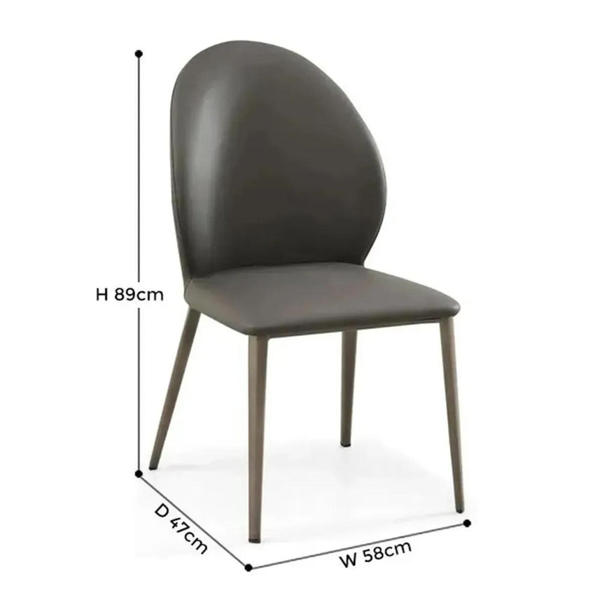 Astrid Dark Grey Leather Dining Chair-7