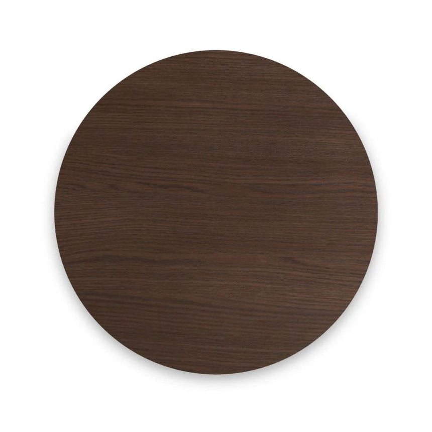 California Dark Oak Bobbin Round Side Table-3