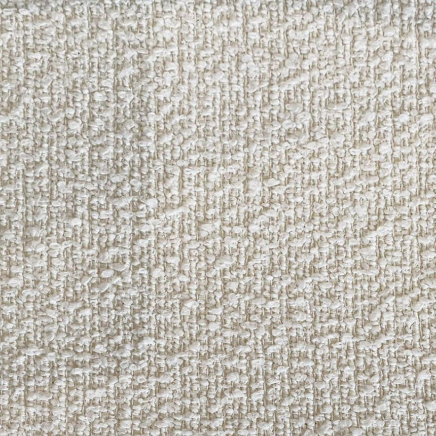 California Boucle Cream Fabric Round Footstool-3