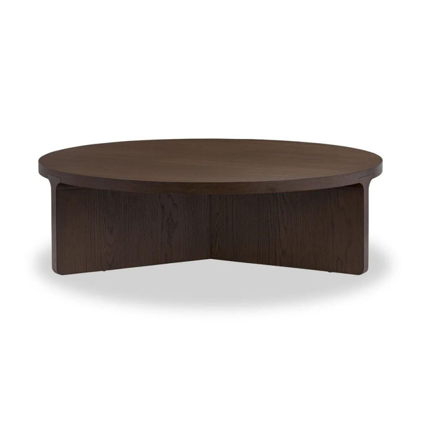 California Dark Oak Large Round Coffee Table-4