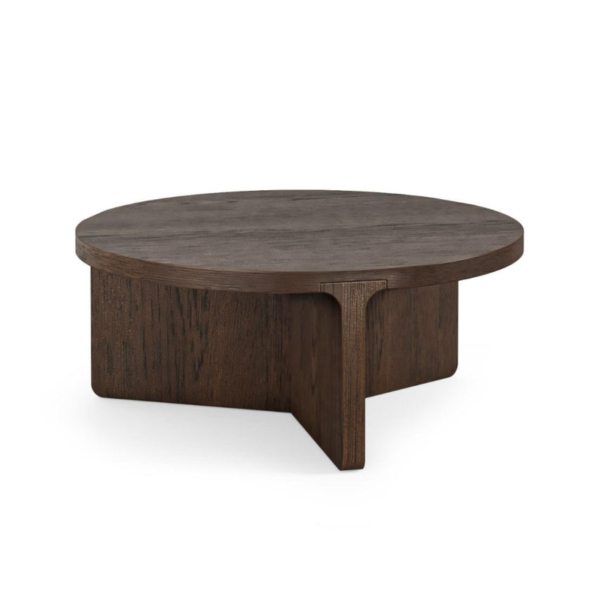 California Dark Oak Round Coffee Table-2
