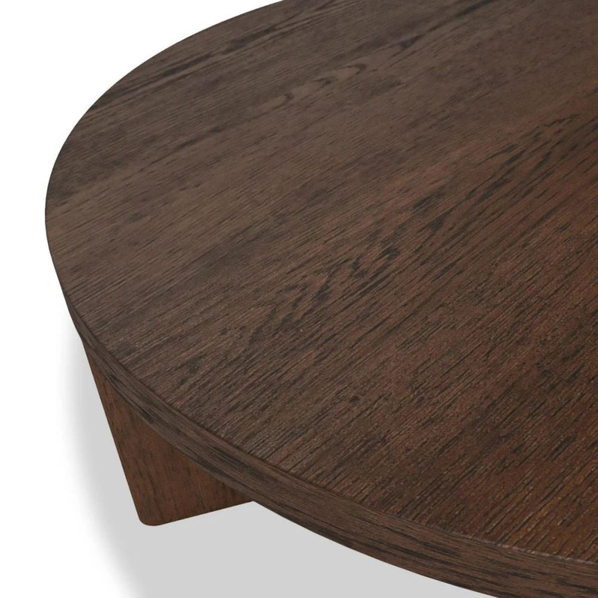 California Dark Oak Round Coffee Table-5