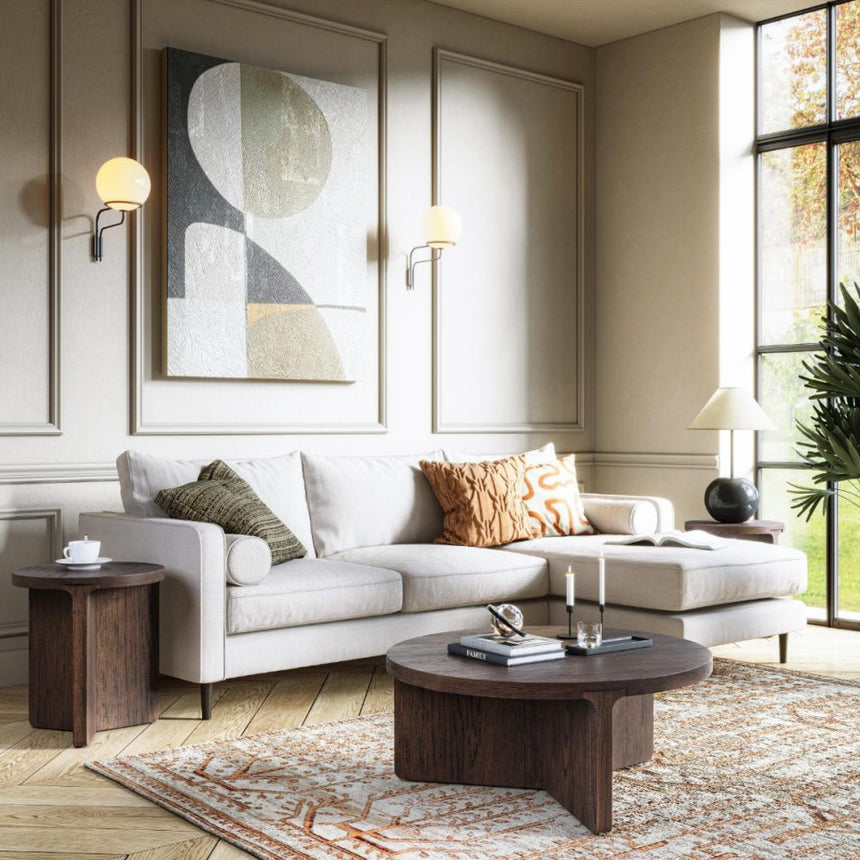 California Dark Oak Round Coffee Table-6