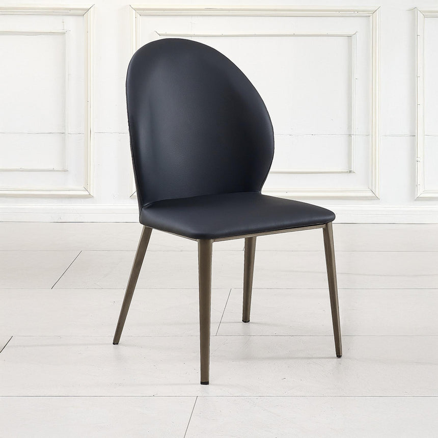 Astrid Black Leather Dining Chair-6