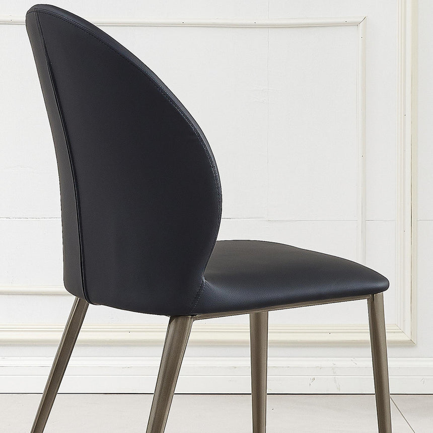 Astrid Black Leather Dining Chair-4