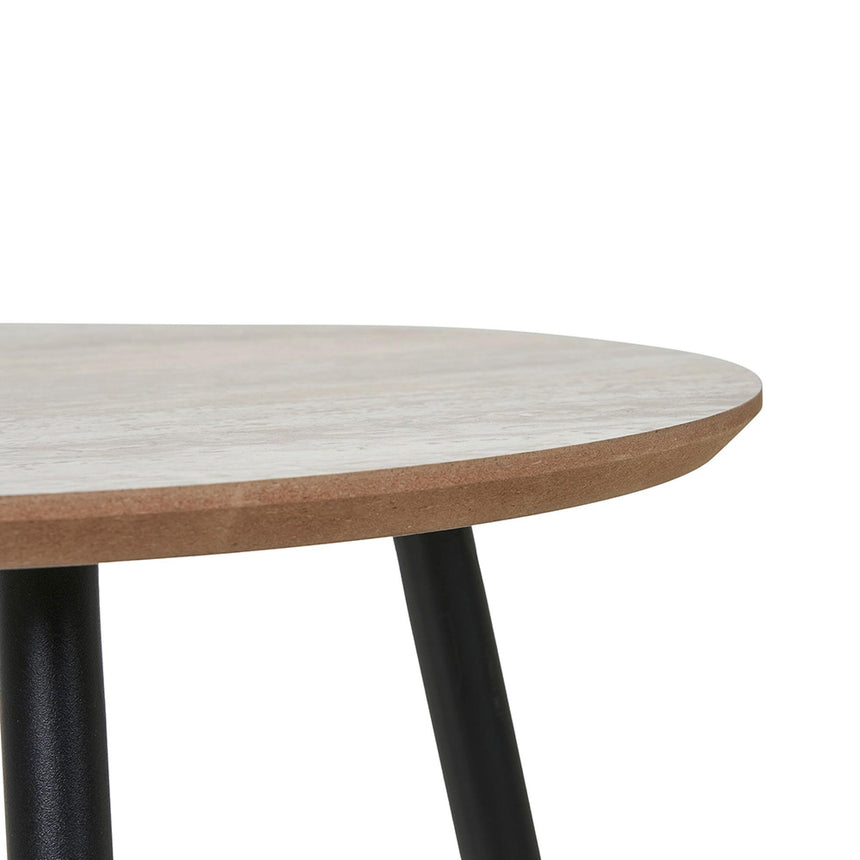 Aalst Beige Travertine Effect Round Coffee Table-4