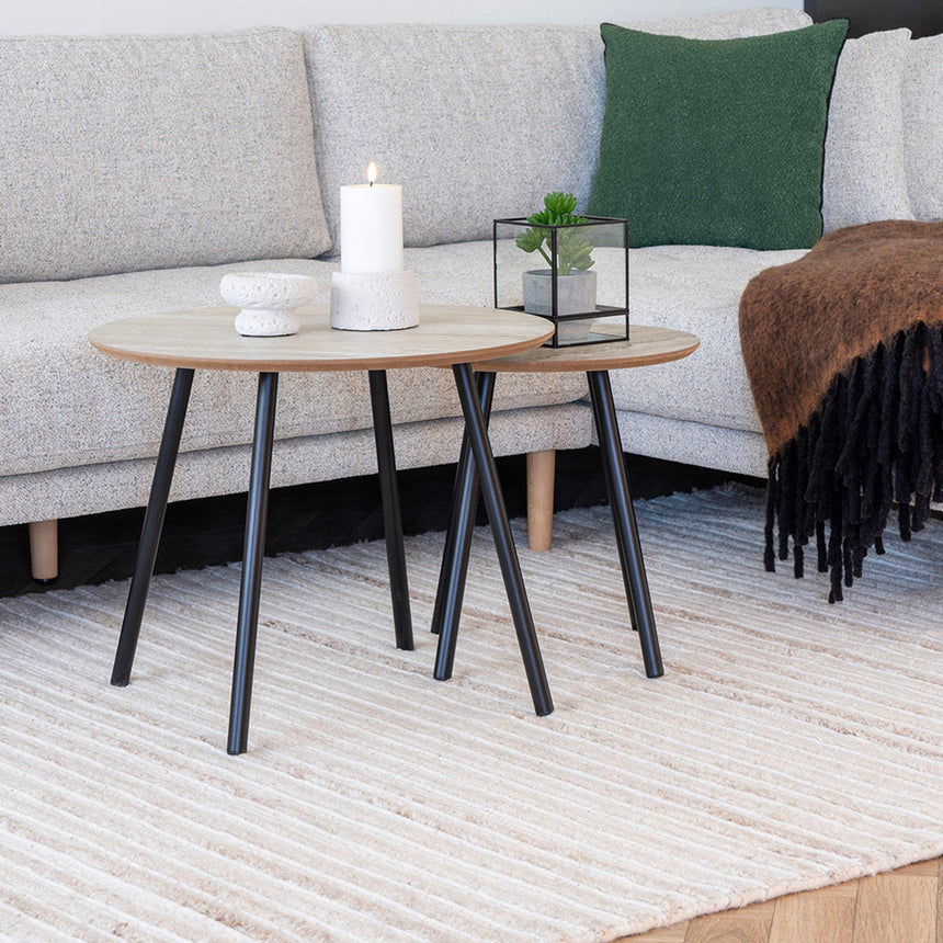 Aalst Beige Travertine Effect Round Side Table-6