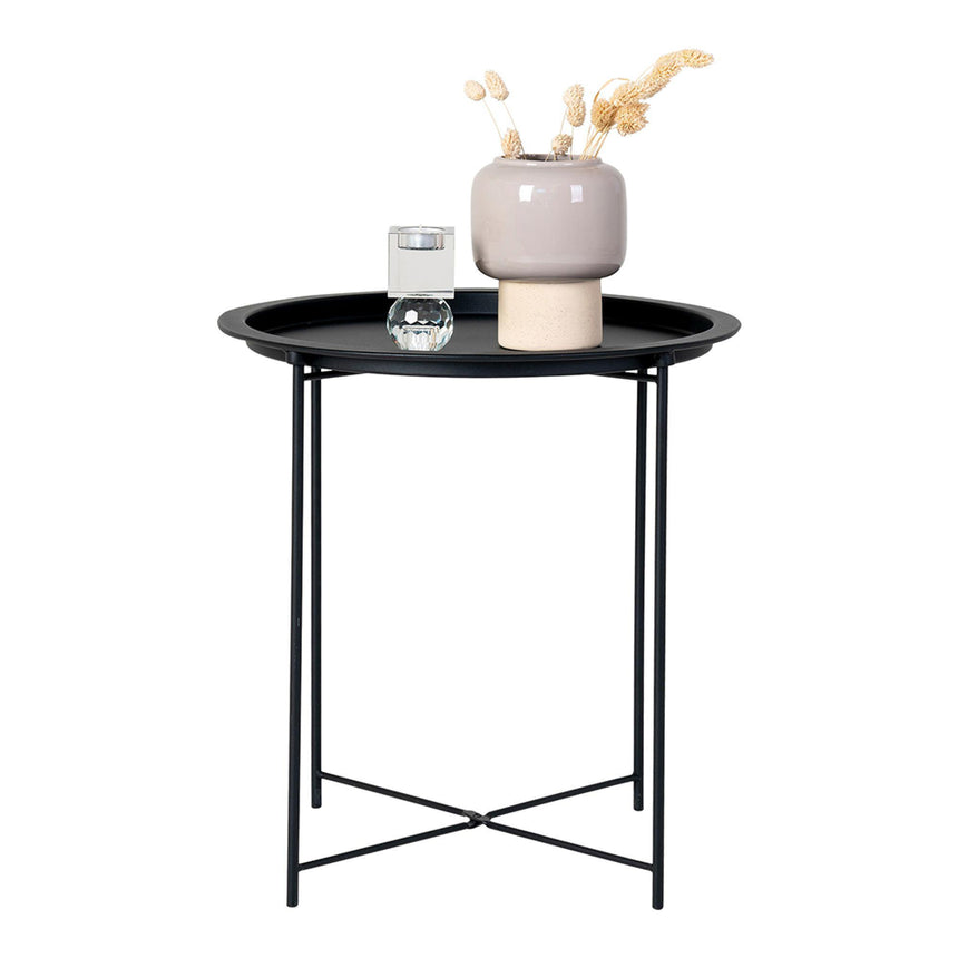 Bastia Black Metal Round Side Table-2