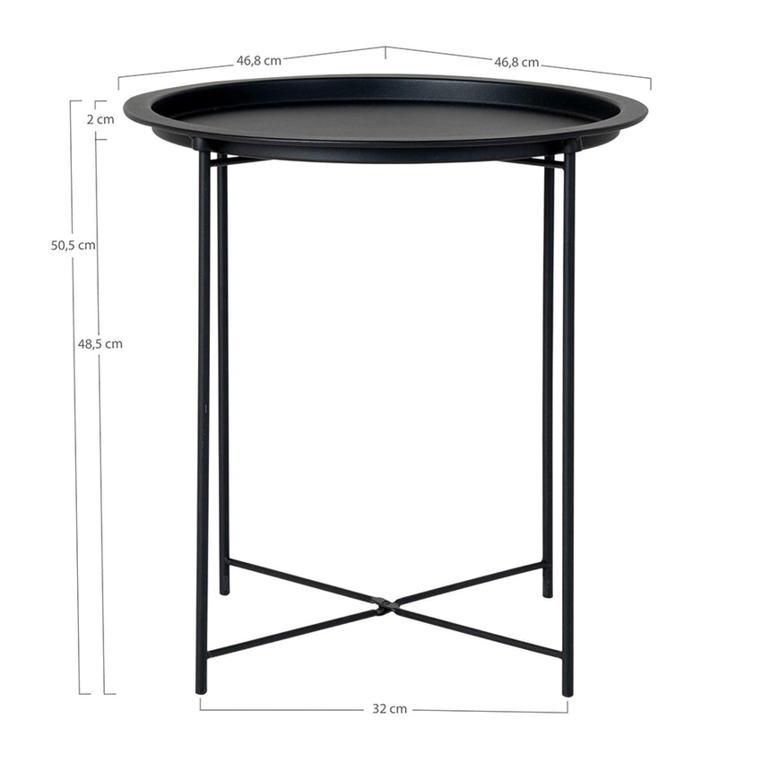 Bastia Black Metal Round Side Table-6