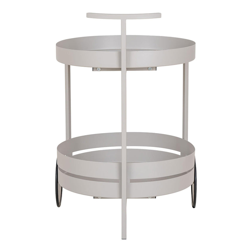 Beja Grey Metal Round Bar Trolley-2