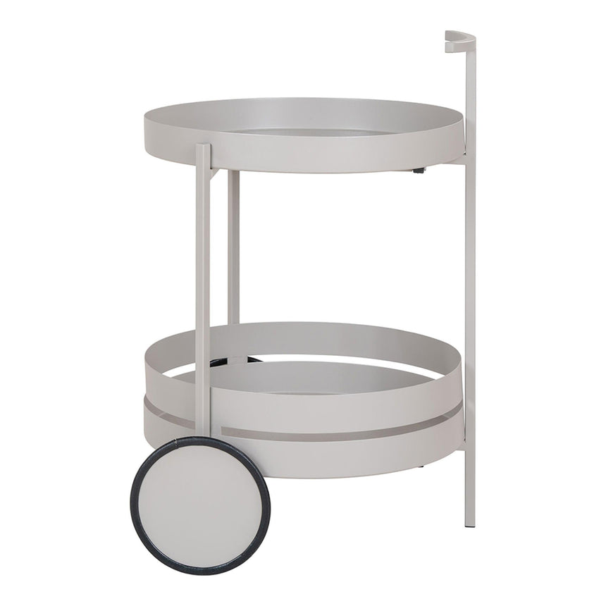 Beja Grey Metal Round Bar Trolley-3