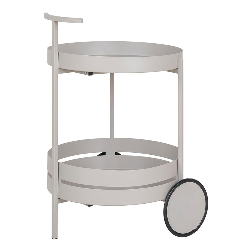 Beja Grey Metal Round Bar Trolley-4